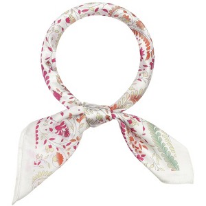 INSPIRE CHIC Women's Floral Printed Satin Square Flowers Silky Neck Scarves 1Pc - 1 of 4