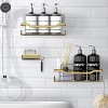 Attop Shower Shelf Organizer, 3-Pack Shower Shelf with Soap Holder, No Drilling Required Wall-Mounted Self-Adhesive Shower Shelf, Matte Gold - 4 of 4