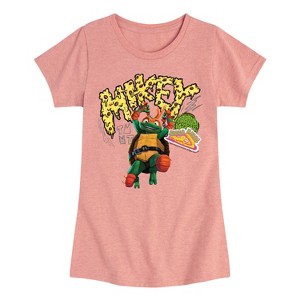 Girls' - Teenage Mutant Ninja Turtles - Michelangelo AKA Mikey Fitted Short Sleeve Graphic T-Shirt - 1 of 4