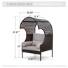 Captiva Designs Outdoor Oversized Brown Lounge Wicker Rattan Egg Chair with Cushion for Patio, Porch, Garden, Balcony, Indoo - 2 of 4