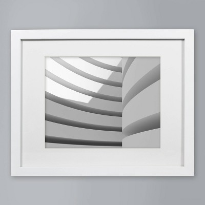 11" x 14" Matted to 8" x 10" Single Picture Gallery Frame White - Threshold™: Modern Style, Beveled Acid-Free Mat, MDF Composite