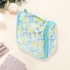 Unique Bargains Women's Flowers Travel Organizer Toiletry Bag Blue 1 Pc - 3 of 3