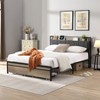 NicBex Full/Queen Upholstered Bed Frame with Storage Headboard and Charging Station,No Box Spring Needed,Easy Assembly,Beige/Gray/Black+Brown - 2 of 4