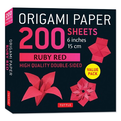 Origami Paper 200 Sheets Ruby Red 6 (15 CM) - by  Tuttle Studio (Loose-Leaf)
