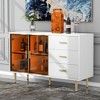 Whisen Modern Sideboard Marble Sticker Tabletop with Gold Metal Legs and Handles for Dining Room, Living Room - 2 of 4