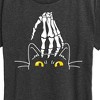 Women's - Instant Message - Skeleton Hand Petting Cat Short Sleeve Graphic T-Shirt - 2 of 4