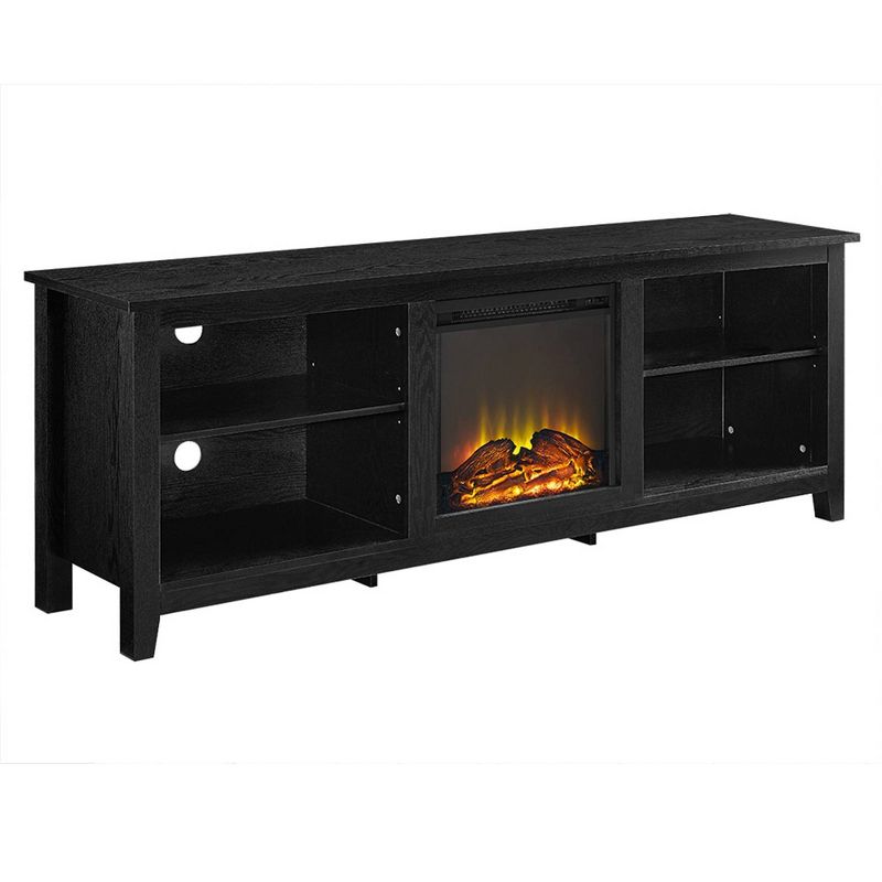 Ackerman Modern Open Storage with Electric Fireplace TV Stand for TVs up to 80" - Saracina Home, 6 of 11