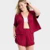 Women's Pointelle Notch Collar Shirt and Shorts Pajama Set - Wild Fable™ - 3 of 4