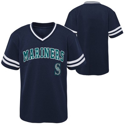 Mlb Seattle Mariners Boys' White Pinstripe Pullover Jersey : Target