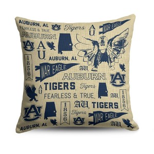 NCAA Auburn Tigers Mapping Woven Pillow - 1 of 4
