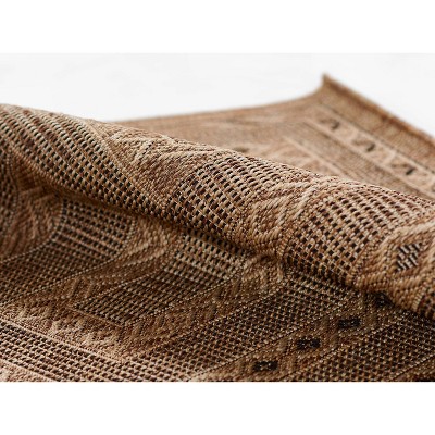 Hampton Blue and Natural Synthetic Indoor/Outdoor Rug Runner