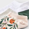 Women's Oranges 3pk Low Cut Socks - A New Day™ Orange/White/Green 4-10: Floral Pattern, Tagless - 3 of 3