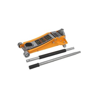 Acekool Steel Racing Floor Jack with Dual Pistons, Quick Pump, Lifts 3 Tons, Rubber Saddle, Foam Handle, Casters & Front Roller - 1 of 4