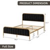 Velvet Upholstered Bed Frame with Headboard - 2 of 4