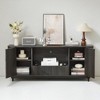 64-Inch Wavy TV Stand, Modern Storage Cabinet with Rounded Corners, Vertical Stripe Sideboard for Living Room Bedroom Entryway - 3 of 4