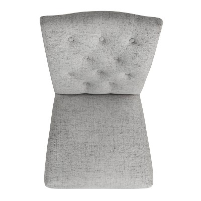 Neutral Textured Upholstered Parsons Side Chair with Wood Legs
