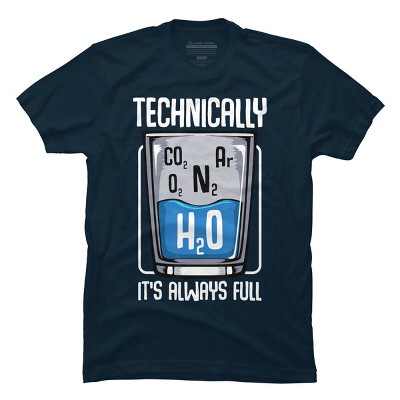 Men's Design By Humans The Glass Is Always Full By tranbabaolam1 T-Shirt