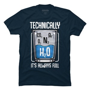 Men's Design By Humans The Glass Is Always Full By tranbabaolam1 T-Shirt - 1 of 4