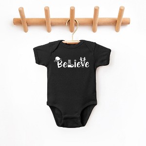 The Juniper Shop Believe Christmas Baby Bodysuit - 24 Month - Black - 1 of 3