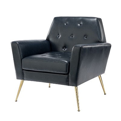 Maris Wooden Upholstered Contemporary Accent Armchair with Button-tufted for Bedroom Living Room  | ARTFUL LIVING DESIGN