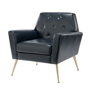 Maris Wooden Upholstered Contemporary Accent Armchair with Button-tufted for Bedroom Living Room  | ARTFUL LIVING DESIGN - 1 of 4