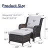 POCASSY Wicker Patio Lounge Chairs with Ottomans and Cushions, Set of 2 - 3 of 4