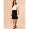 INSPIRE CHIC Women's Doll Collar Ruffled Short Sleeve Polka Dots Blouse - 3 of 4