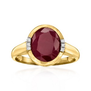 Ross-Simons 5.00 Carat Ruby Ring With Diamond Accents in 14kt Yellow Gold - 1 of 4