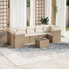 vidaXL Garden Sofa Set Beige Poly Rattan Large Modular Garden Sofa Set - 2 of 4