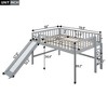 Sapphtopaz Low Loft Bed with Slide Wood Loft Bed with Guardrail & ladder,Space-Saving Beds Frame Kids Toddler Bed for Nursery,Bedroom - 4 of 4