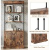 Tall Bookshelf with Doors, Industrial Storage Open Rack Shelf with File Cabinet Drawers, Large Vintage Freestanding Storage Home Office Cabinet - 4 of 4
