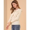 INSPIRE CHIC Women's Peter Pan Collar Blouse Jabot Bow Tie Button Front Shirt - 4 of 4
