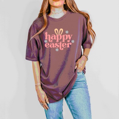 Simply Sage Market Happy Easter With Ears Garment Dyed Tee