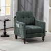 Chenille Accent Armchair with USB Port,Wide Backrest and Side Pocket,31.5" Upholstered Living Room Chair-Baofuwish - 3 of 4