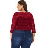 Women's Plus Size Shrug 3/4 Sleeves Lace Tie Neck Crop Bolero Cardigan - Agnes Orinda - 4 of 4