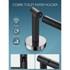 Cobbe Black & Chrome Bathroom Toiler Paper Holder Wall Mount, Double Post Pivoting Toilet Paper Roll Holder, SUS 304 Stainless Steel - 4 of 4