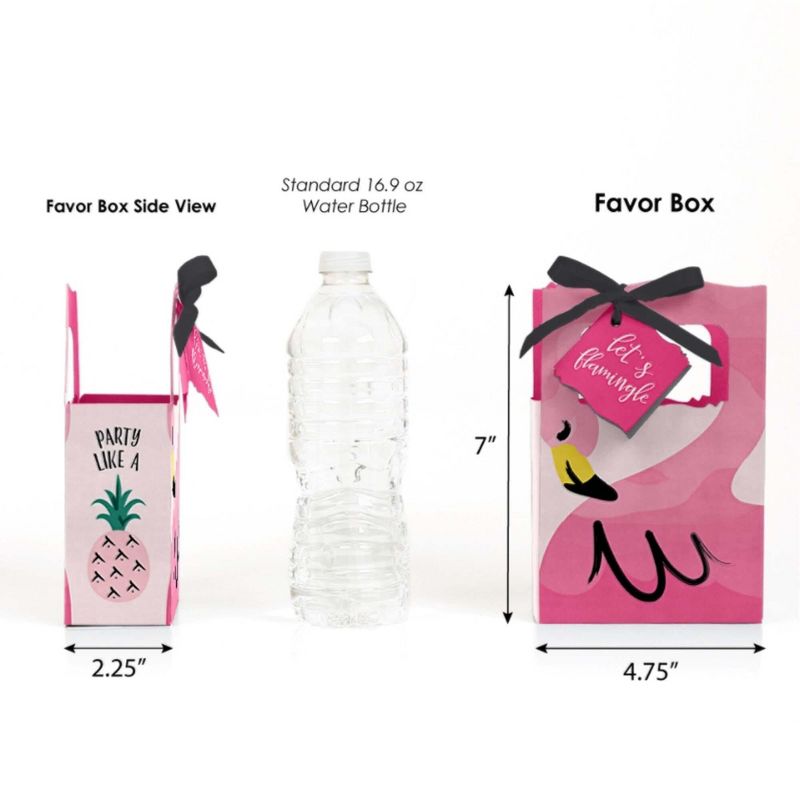 Big Dot of Happiness Pink Flamingo - Party Like a Pineapple - Tropical Summer Party Favor Boxes - Set of 12, 3 of 8