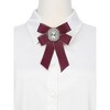 INSPIRE CHIC Women's Ribbon Brooch Elegant Bowtie Rhinestone Bow Ties for Uniform Dress - 4 of 4