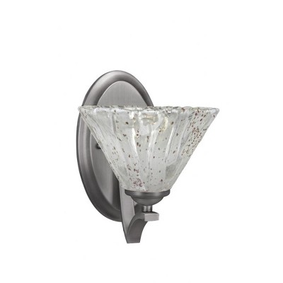 Toltec Lighting Zilo 1 - Light Sconce in  Graphite with 7" Italian Ice Shade