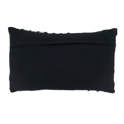 Black and White Zebra Chindi Cotton Lumbar Pillow Cover 14"x23"