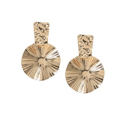 SOHI Women's Textured Abstarct Drop Earrings