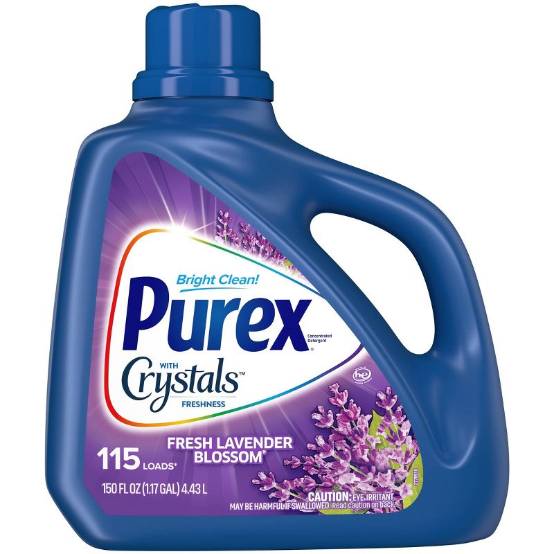 Purex with Crystals Fragrance Lavender Blossom Liquid Laundry Detergent - 150 fl oz, 3 of 9