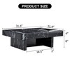 Coffee Table, Square Modern Center Table With Black Faux Marble Patterns Mid Century Side End Table,Black - 3 of 3