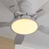 Siljoy 42 Inch Low Profile Flush Mount Ceiling Fan with Light, Noiseless, 6 Speeds Reversible, Dimmable, Ceiling Fan with Remote Include - 2 of 4