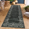 Modern Floral Washable Rug with Non-Slip Backing, for Bedroom & Living Room - 3 of 4