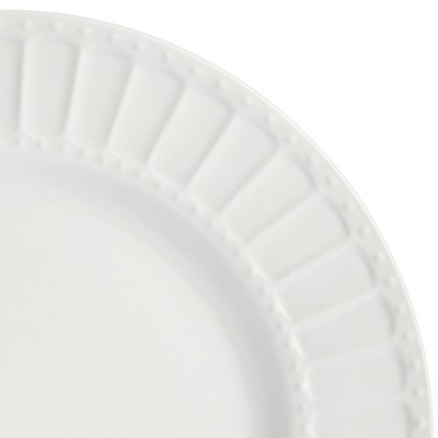 White Embossed Porcelain 40-Piece Dinnerware Set, Service for 8