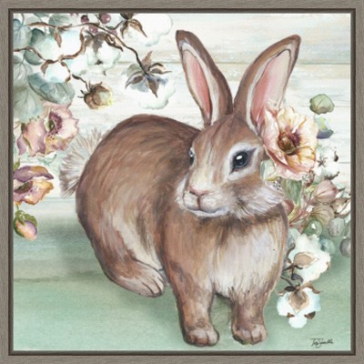 Amanti Art Farmhouse Bunny IV by Tre Sorelle Studios Canvas Wall Art Print Framed 22 x 22-in.