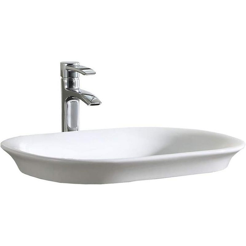 Fine Fixtures Rounded Corners Rectangular Thin Edge Vessel Bathroom Sink Vitreous China Without Overflow, 1 of 7