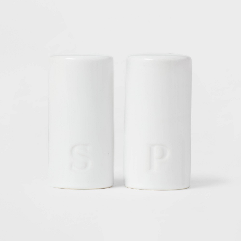Photos - Condiment Set 2pc Stoneware Salt and Pepper Shaker Set - Threshold™