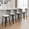 Bekrvio 26" Swivel Bar Stools Set of 1/2/3/4–Faux Leather Counter Stool with Spindle Back, Solid Wood Legs, Wooden Barstools for Kitchen Island - 2 of 4